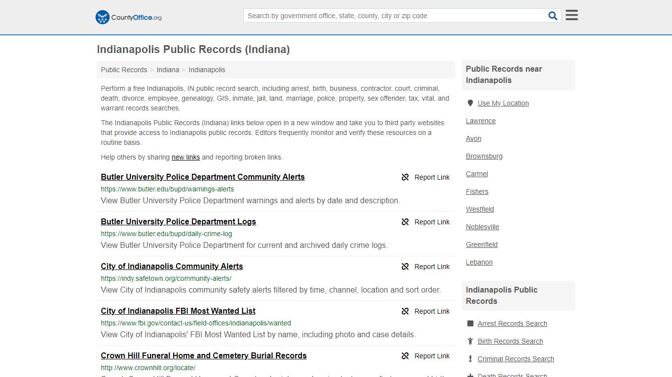 Public Records - Indianapolis, IN (Business, Criminal, GIS, Property ...