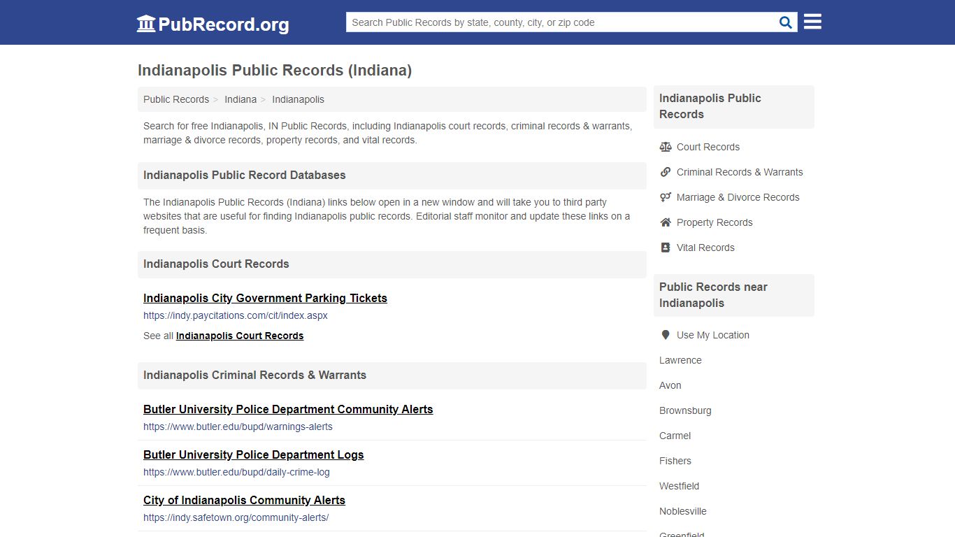 Free Indianapolis Public Records (Indiana Public Records)